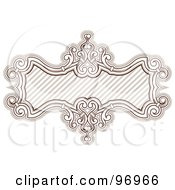 Royalty Free RF Clipart Illustration Of A Brown Baroque Styled Frame With Diagonal Lines