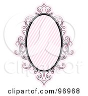 Royalty Free RF Clipart Illustration Of A Pink Baroque Styled Frame With Diagonal Lines