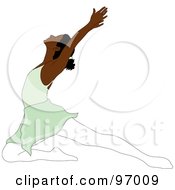 Poster, Art Print Of Graceful Black Ballerina Lunging On One Knee