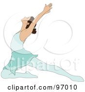 Poster, Art Print Of Graceful Brunette Ballerina Lunging On One Knee