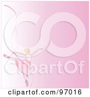 Poster, Art Print Of Pink Ballet Background With A Blond Ballerina And Ribbons