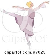 Poster, Art Print Of Beautiful Blond Ballerina Dancing In A Purple Dress