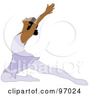 Royalty Free RF Clipart Illustration Of A Graceful Hispanic Ballerina Lunging On One Knee