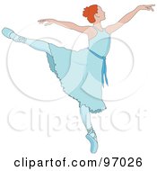 Poster, Art Print Of Beautiful Irish Ballerina Dancing In A Blue Dress