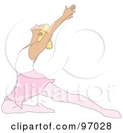 Poster, Art Print Of Graceful Blond Ballerina Lunging On One Knee