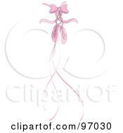 Poster, Art Print Of Pair Of Ballet Slippers With A Pink Bow And Ribbons
