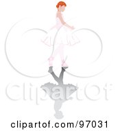 Royalty Free RF Clipart Illustration Of A Red Haired Ballerina Girl Walking In A Tutu