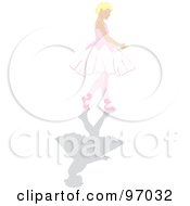 Royalty Free RF Clipart Illustration Of A Blond Ballerina Girl Walking In A Tutu