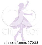 Royalty Free RF Clipart Illustration Of A Purple Little Girl Ballerina Moving Her Arms
