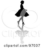 Poster, Art Print Of Little Girl Ballerina Silhouette With A Shadow