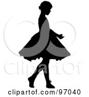 Poster, Art Print Of Silhouetted Little Girl Ballerina In A Tutu