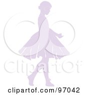 Royalty Free RF Clipart Illustration Of A Purple Little Girl Ballerina In A Tutu