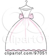 Royalty Free RF Clipart Illustration Of A Pink And White Wedding Dress On A Hanger by Pams Clipart #COLLC97051-0007