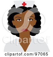 Royalty Free RF Clipart Illustration Of A Beautiful Black Female Nurse In A Medical Uniform by Pams Clipart