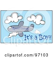 Poster, Art Print Of Special Delivery Airplane With A Its A Boy Text In The Sky