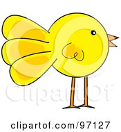 Royalty Free RF Clipart Illustration Of A Standing Yellow Chick Profile by Pams Clipart