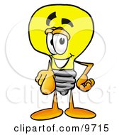 Poster, Art Print Of Light Bulb Mascot Cartoon Character Pointing At The Viewer