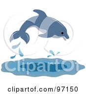 Poster, Art Print Of Blue Dolphin Jumping Over Water