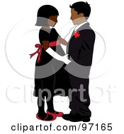 Poster, Art Print Of Black Girl And Indian Boy In Formal Wear Dancing Together