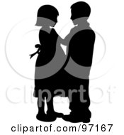 Poster, Art Print Of Silhouetted Boy And Girl Dancing Together