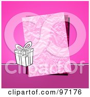 Poster, Art Print Of Gift Box By A Crinkled Piece Of Paper Over Pink