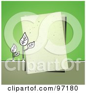 Poster, Art Print Of Seedling Plants By A Piece Of Paper Over Green