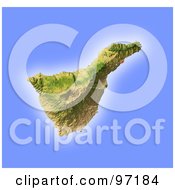 Royalty Free RF Clipart Illustration Of A Shaded Tenerife Relief Map by Michael Schmeling