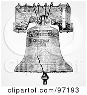 Poster, Art Print Of Black And White Engraved Styled Liberty Bell