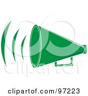 Poster, Art Print Of Loud Green Megaphone With Sound Waves