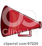 Royalty Free RF Clipart Illustration Of A Red Cheerleading Megaphone