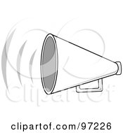 Poster, Art Print Of Loud White Megaphone With Sound Waves