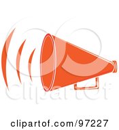 Poster, Art Print Of Loud Orange Megaphone With Sound Waves