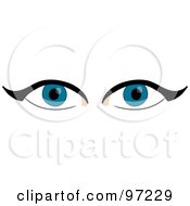 Poster, Art Print Of Piercing Pair Of Blue Eyes With Eyeliner
