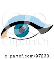 Womans Dark Blue Eye With Eyeliner And Eyeshadow