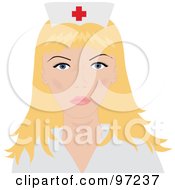 Royalty Free RF Clipart Illustration Of A Beautiful Blond Female Nurse In A Medical Uniform by Pams Clipart
