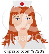 Royalty Free RF Clipart Illustration Of A Beautiful Red Haired Female Nurse In A Medical Uniform by Pams Clipart
