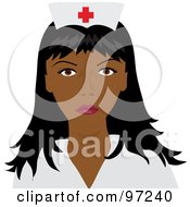 Royalty Free RF Clipart Illustration Of A Beautiful Black Hispanic Or Indian Female Nurse In A Medical Uniform by Pams Clipart