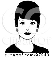 Poster, Art Print Of 60s Styled Black And White Retro Woman With Beehive Hair