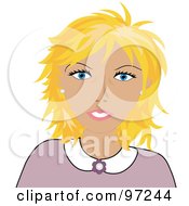 Royalty Free RF Clipart Illustration Of A Teacher Or Mother With Blond Hair