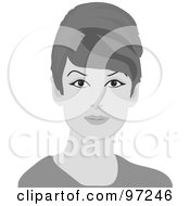 Royalty Free RF Clipart Illustration Of A 60s Styled Grayscale Retro Woman With Beehive Hair