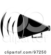 Poster, Art Print Of Loud Black Megaphone With Sound Waves