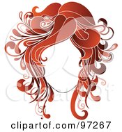 Poster, Art Print Of Faceless Woman With Red Wavy Hair