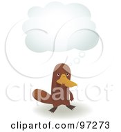 Poster, Art Print Of Platypus Standing Under A Thought Cloud