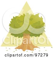 Poster, Art Print Of Lush Green And Mature Tree In Front Of A Triangle