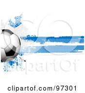 Soccer Ball Over A Grungy Halftone Scottish Flag