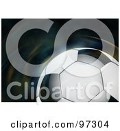 Royalty Free RF Clipart Illustration Of A Shiny Soccer Ball Over A Rippling Background