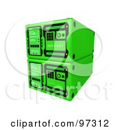 Royalty Free RF Clipart Illustration Of Two Stacked Green 3d Server Towers