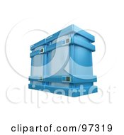 Royalty Free RF Clipart Illustration Of Two 3d Blue Server Towers