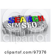 Royalty-Free (RF) Clipart Illustration of a 3d Colorful Word Collage Of Search SEO Words by MacX #COLLC97376-0098
