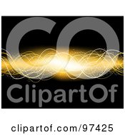 Royalty Free RF Clipart Illustration Of A Current Of Golden Waves Over Black
